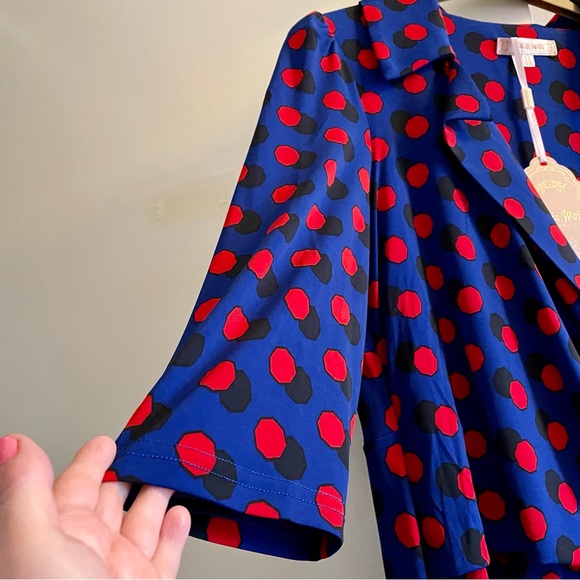 NWT- Jolie Moi Polka Ratette Dress, Blue Size 18 - Picture 7 of 10